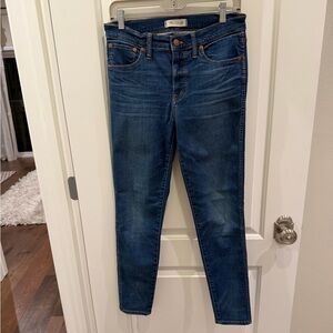 Madewell 9inch High Rise Dark Blue Skinny Jeans SZ 29 great condition